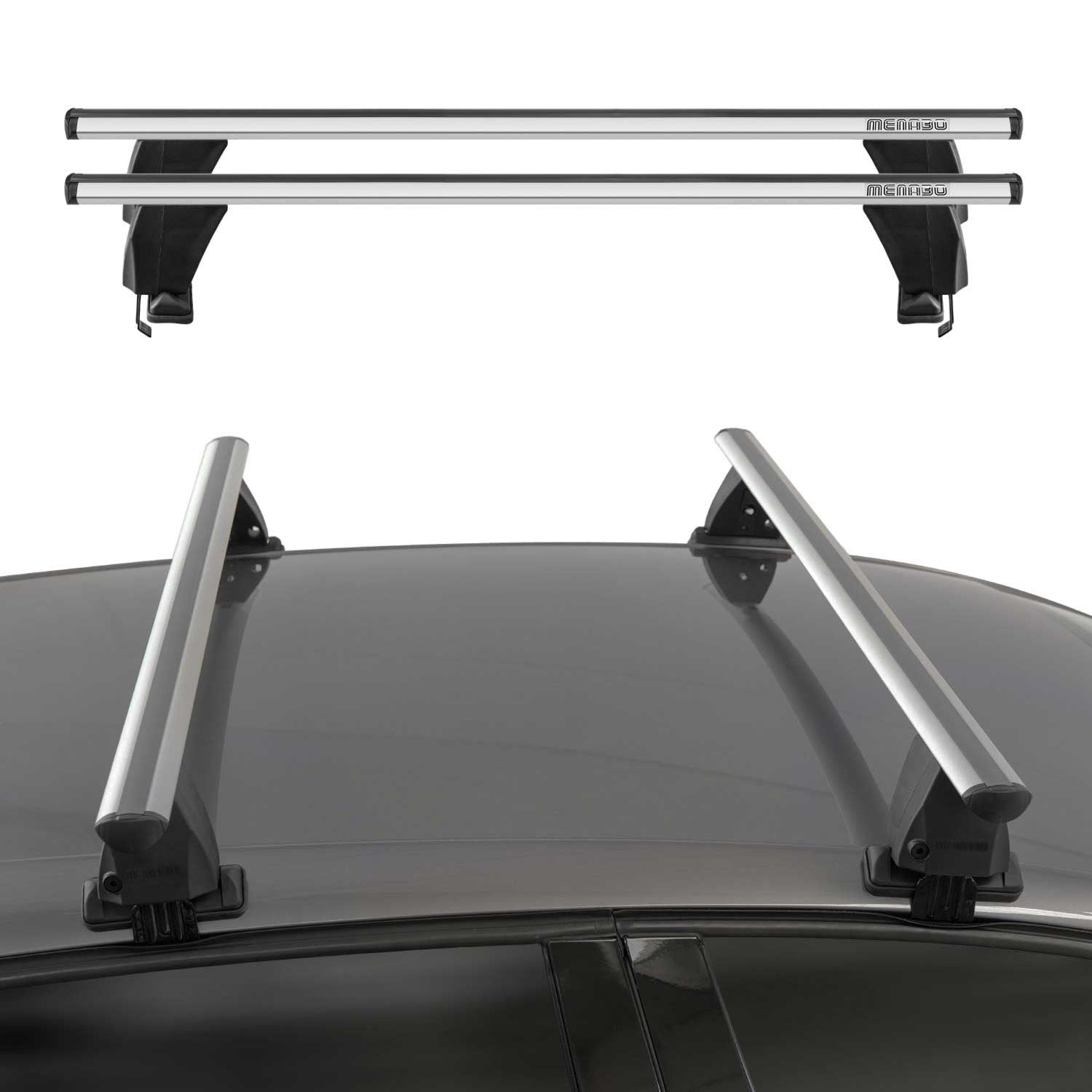 Menabo Dachträger Grundtäger für Honda CR-V mk4 2012-2016 50kg Alu Silber 2 tlg