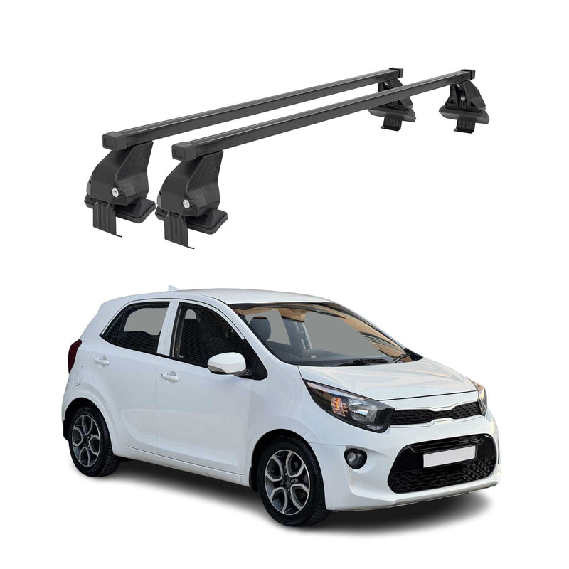 Menabo Dachträger Grundtäger für Kia Picanto 2017-2020 50kg Stahl Schwarz 2 tlg
