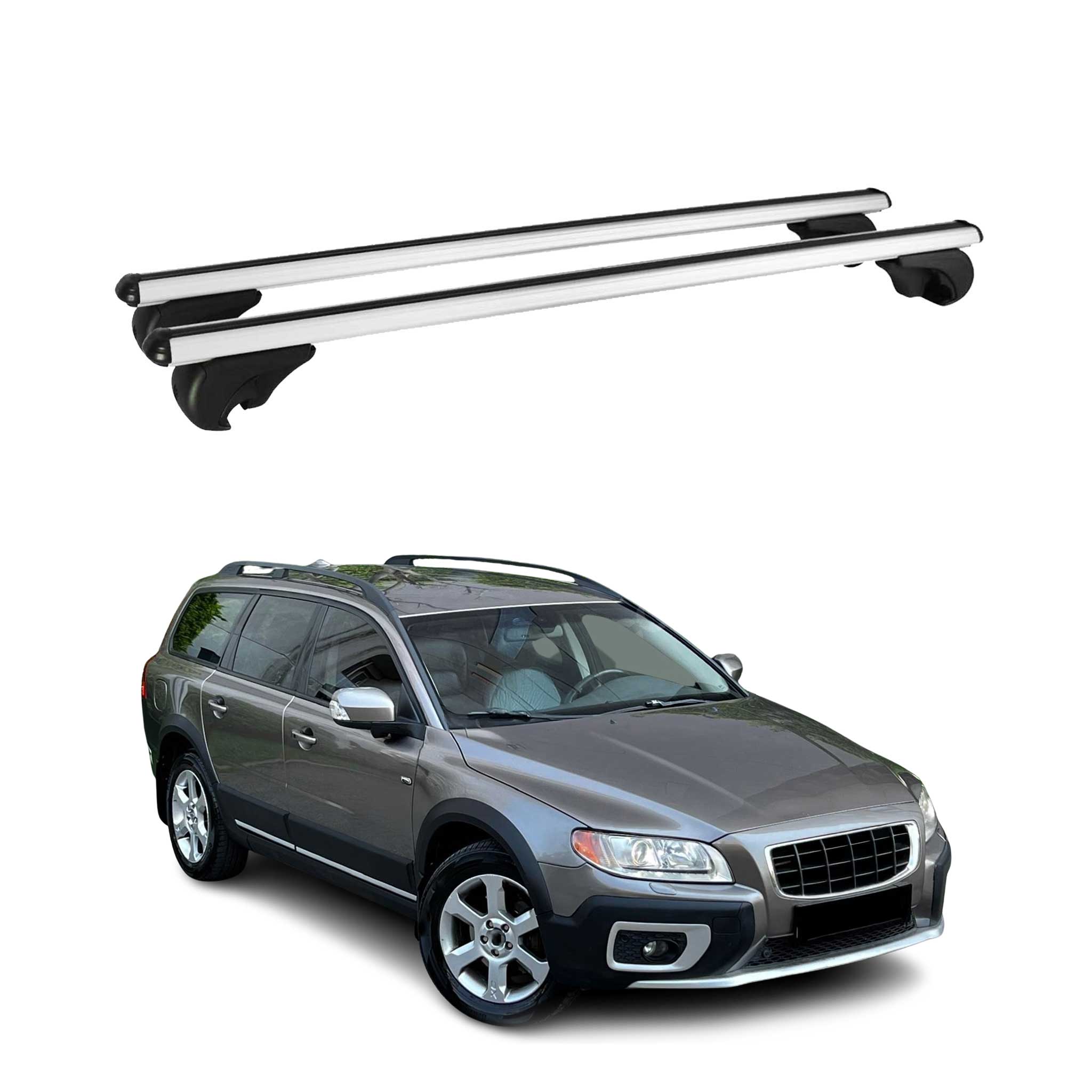 Dachträger Grundtäger für Volvo XC70 mk3 2007-2016 75kg Alu Silber 2 tlg