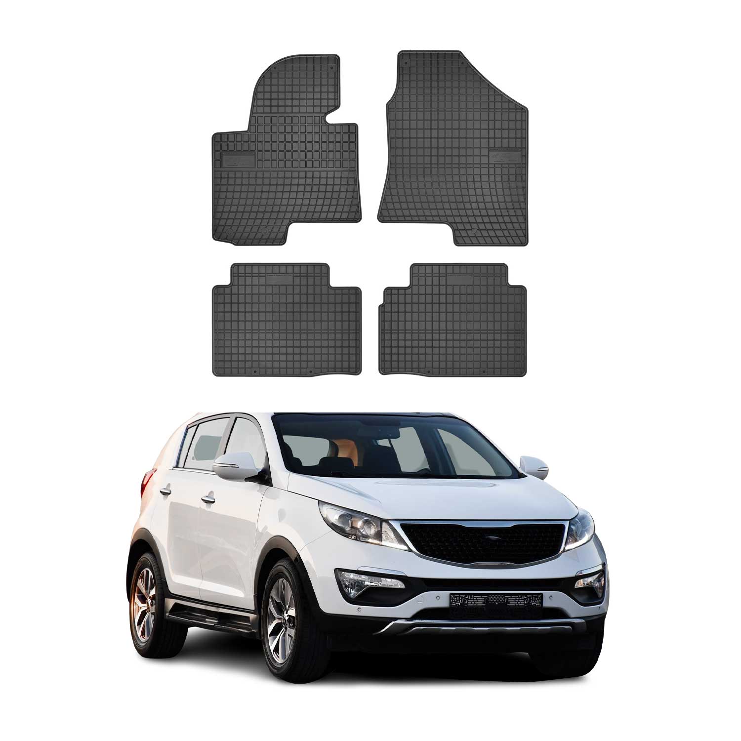 OMAC Gummi Fußmatten für Kia Sportage 2010-2015 Automatten Gummi TPE Schwarz 4x