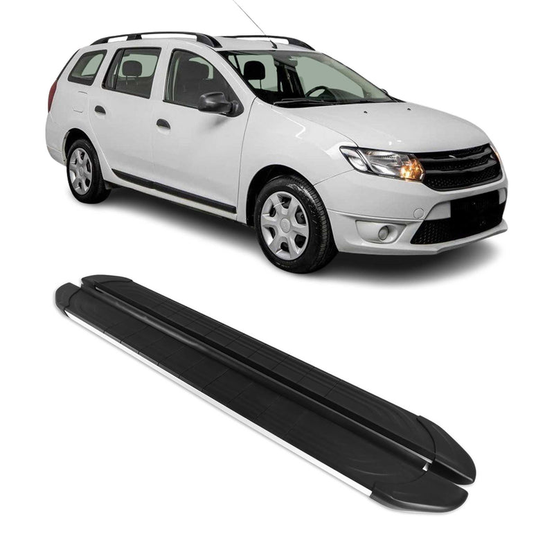 Trittbretter Seitenschweller für Dacia Logan 2013-2020 Aluminium Schwarz Silber