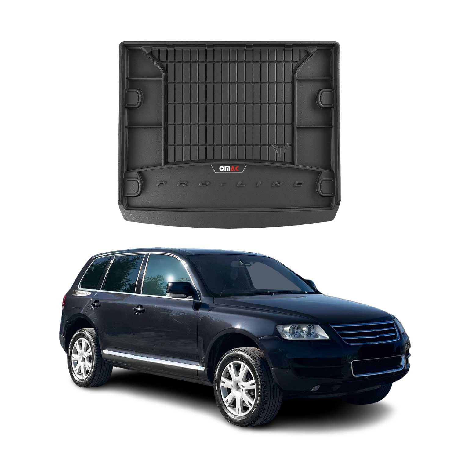 OMAC Gummi Kofferraumwanne für VW Touareg I 2002-2010 TPE Laderaumwanne Schwarz