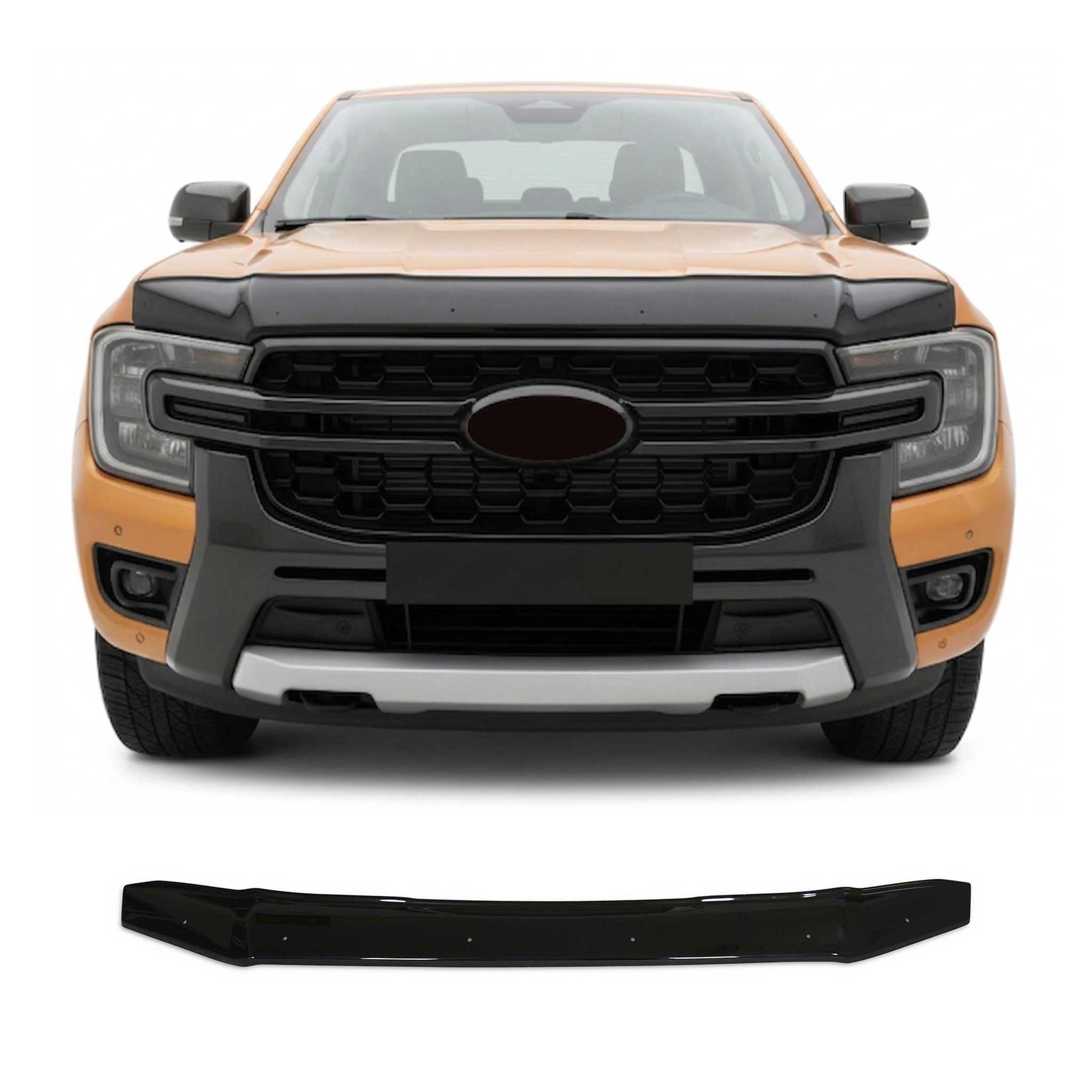 Motorhaube Deflektor Insekten für Ford Ranger P703 2022-2026 ABS Schwarz