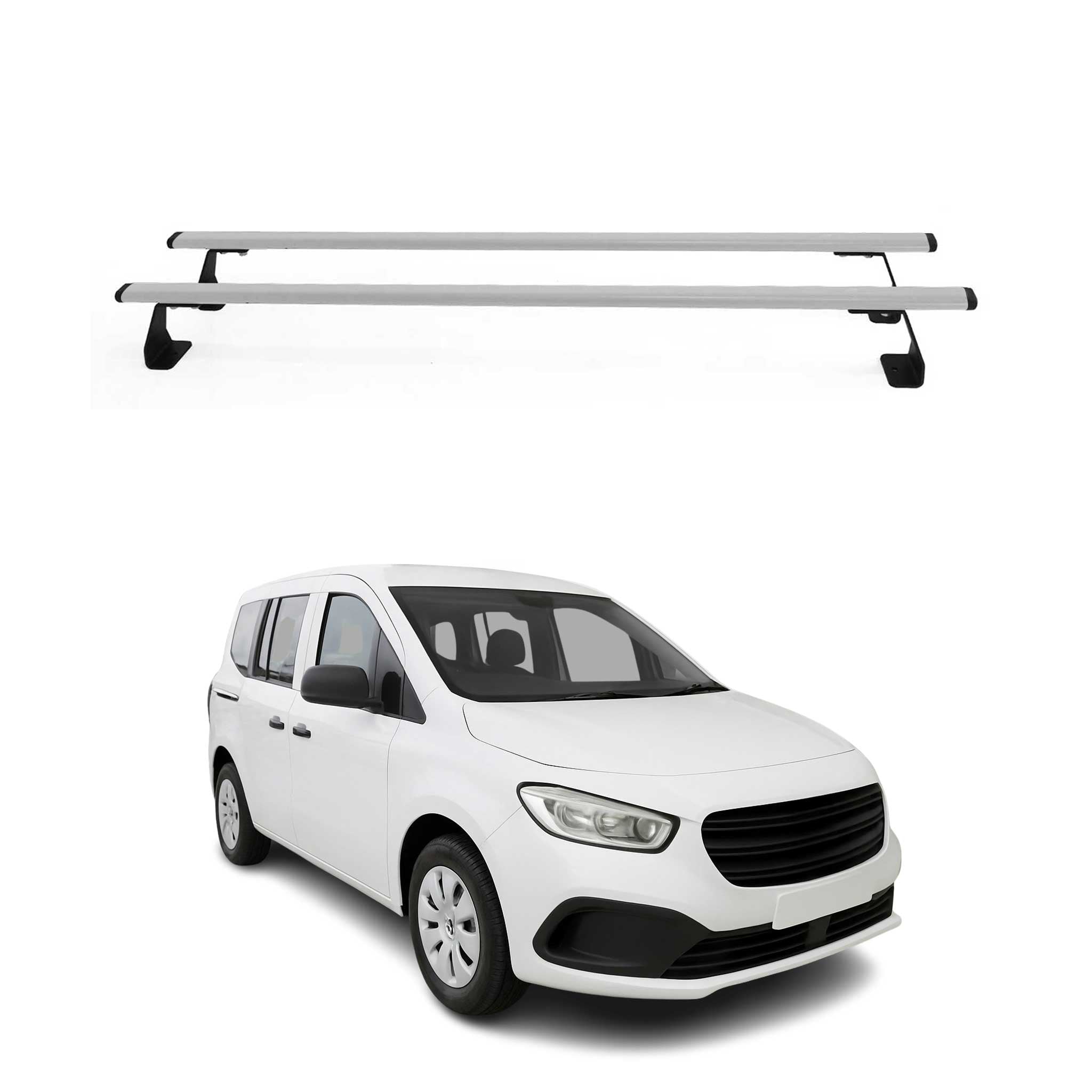 Dachträger Grundtäger für Mercedes Citan W420 2021-2026 75kg Stahl Silber 2 tlg