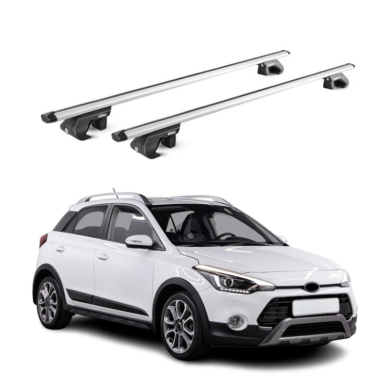 Dachträger Grundtäger für Hyundai i20 Active GB 2015-2020 90kg Alu Silber 2x ABE