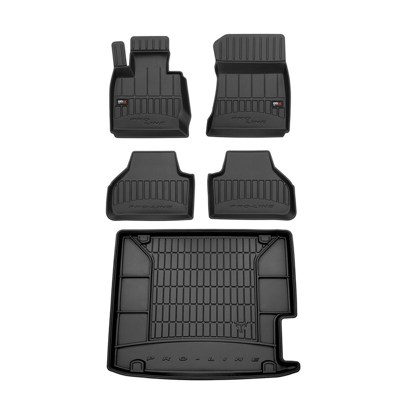 OMAC Fußmatten & Kofferraumwanne Set für BMW X4 F26 2014-2018 Gummi Schwarz 5x