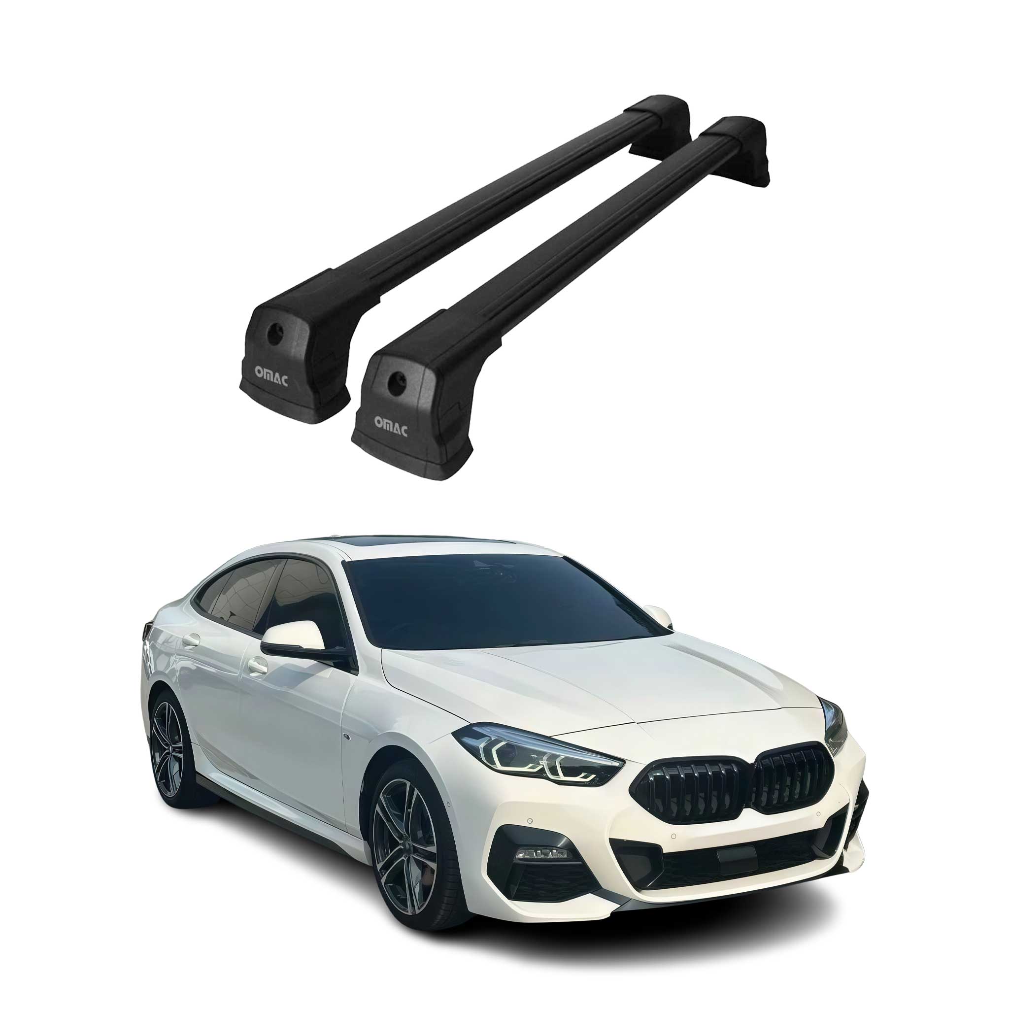 Dachträger Gepäckträger für BMW 2er F44 2019-2024 Grundträger Alu Schwarz 2x