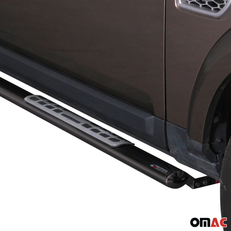 Stahl Schwellerrohre Trittbretter für Land Rover Discovery 4 2009-2016 Schwarz