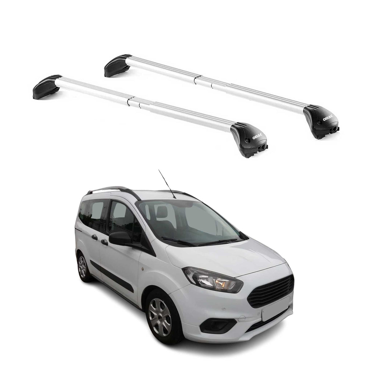 Dachträger für Ford Courier Tourneo 2013-2023 3-5 tür 100kg Alu Silber 2x ABE