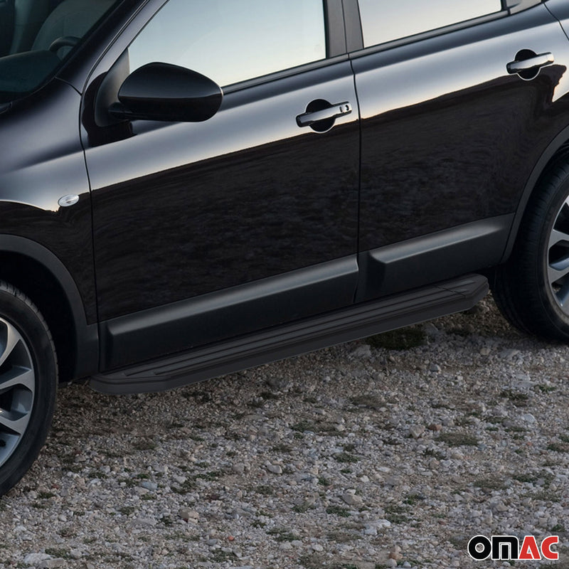 Trittbretter Seitenschweller für Nissan Qashqai J10 2006-14 ABE Schwarz Alu