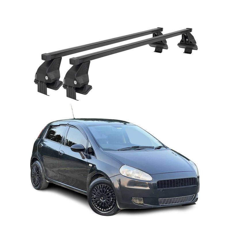 Menabo Dachträger für Fiat Grande Punto 2005-2012 3tür 50kg Stahl Schwarz 2x