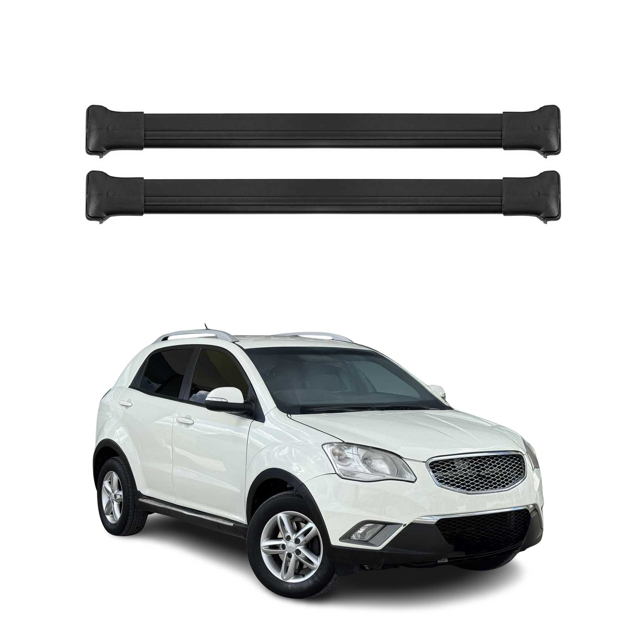 Dachträger Grundtäger für Ssangyong Korando 2010-2019 75kg Alu Schwarz 2 tlg