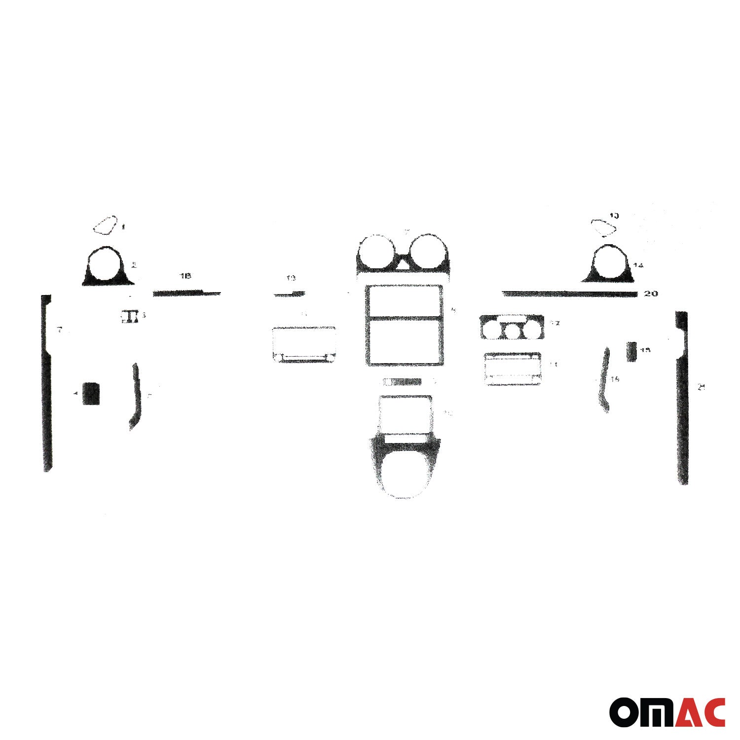 Innenraum Dekor Cockpit für VW Caddy III 2003-2010 Pre-FL Aluminium Optik 21tlg
