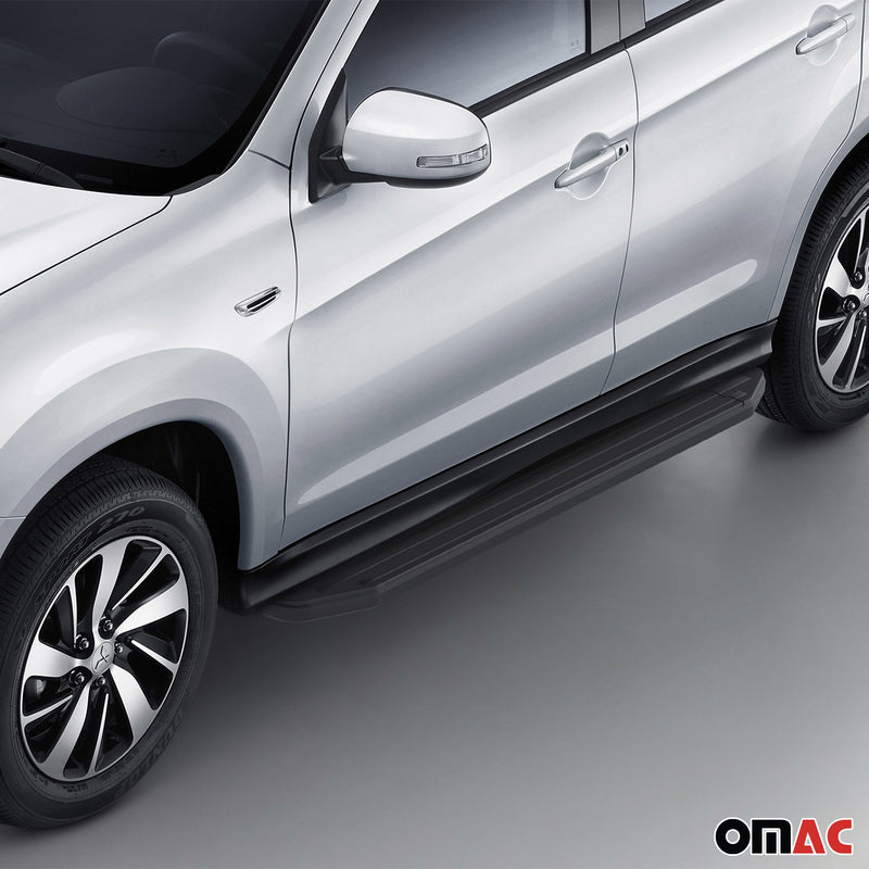 Trittbretter Seitenschweller für Mitsubishi ASX 2010-2024 Alu Schwarz ABE
