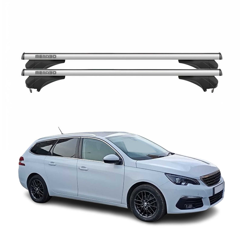 Menabo Dachträger Grundtäger für Peugeot 308 II Kombi 2014-2021 Alu Silber 2 tlg