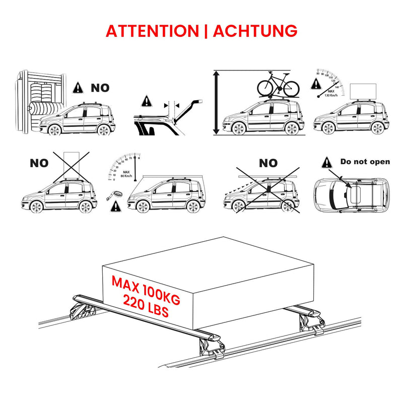 Alu Dachträger Gepäckträger für Audi Q5 8R Sportback FYT 2008-2025 Schwarz 2x