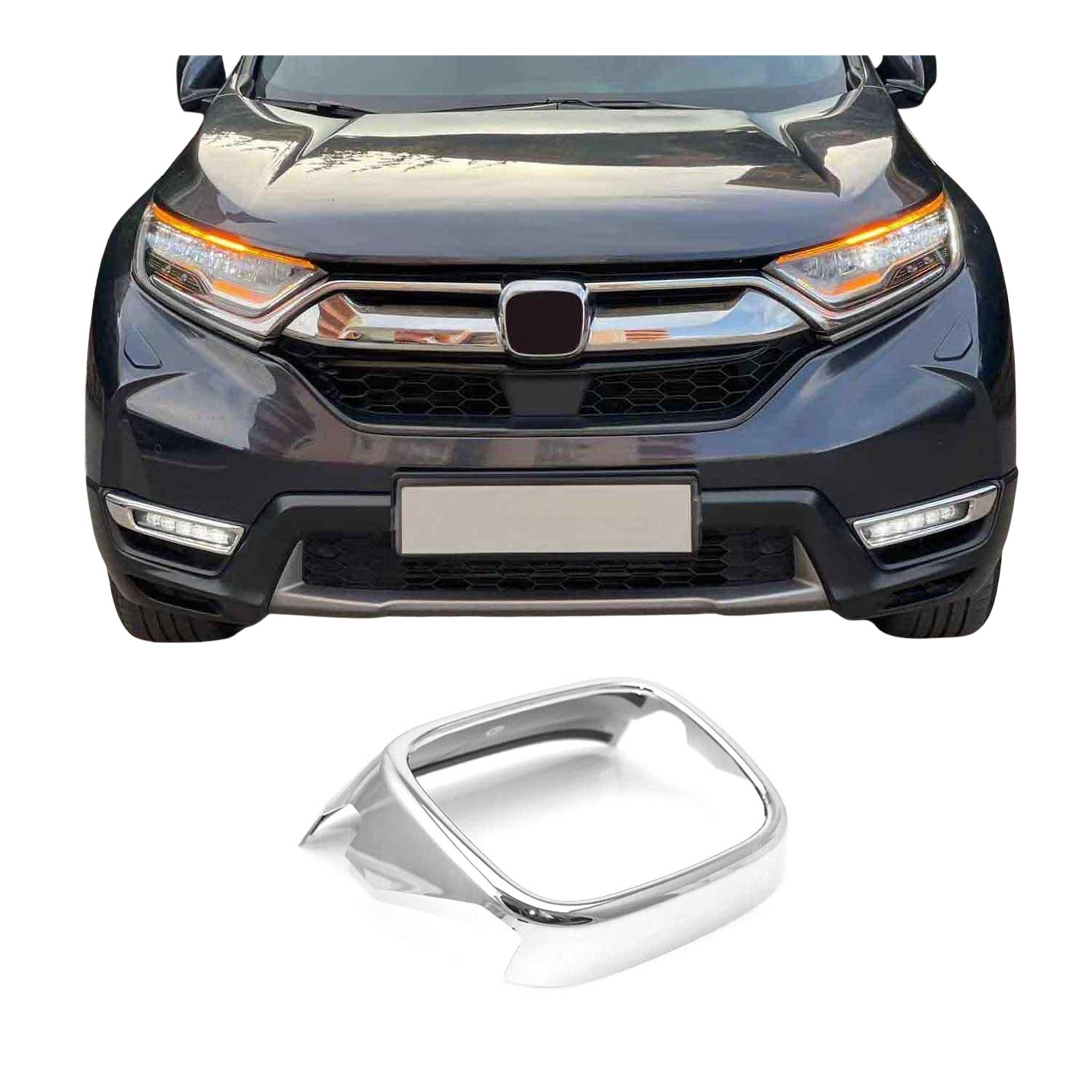 Vorne Emblemstelle Emblem Rahmen für Honda CR-V 2016-2025 Chrom ABS Silber 1tlg