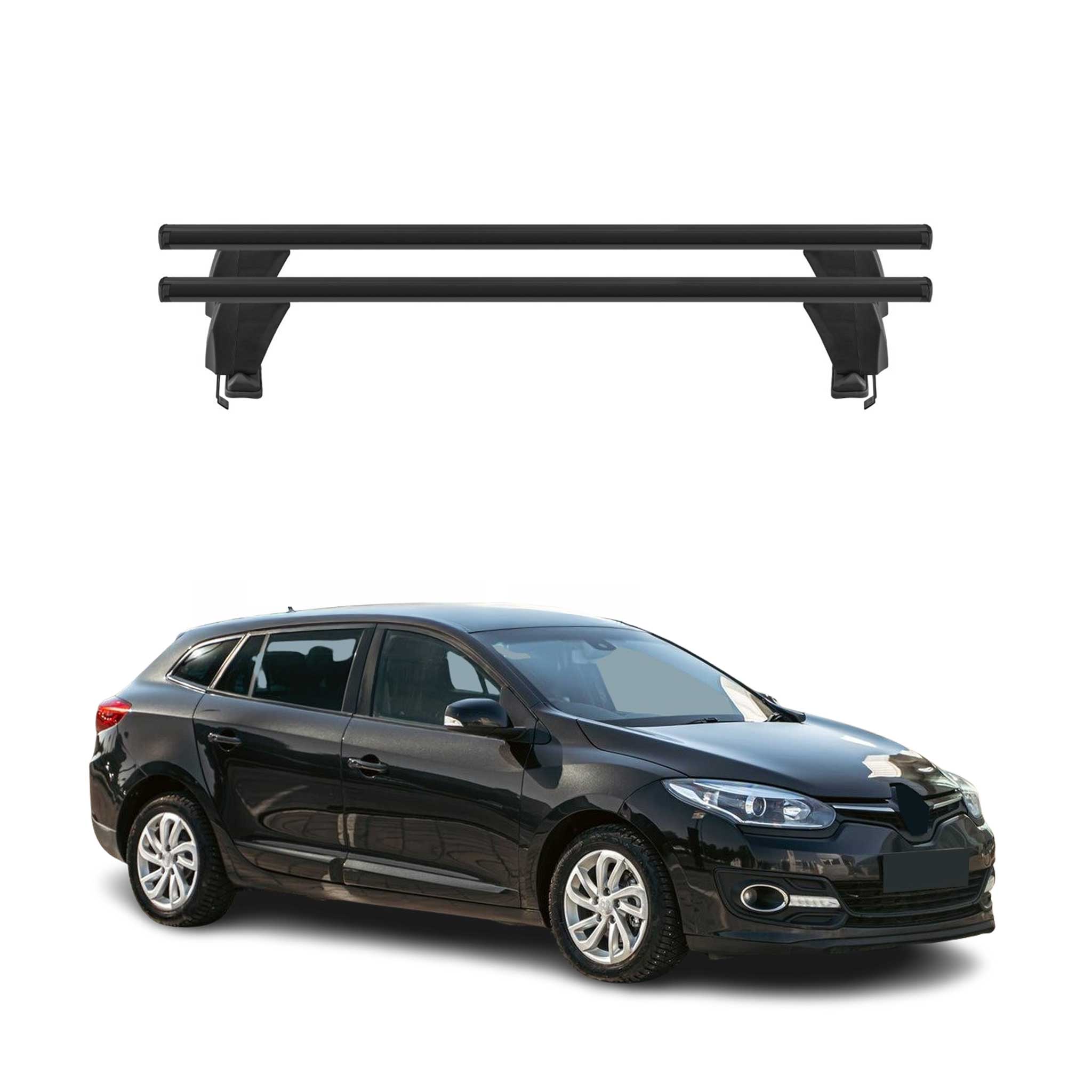 Dachträger Grundträger für Renault Megane III Sportour 2009-2016 Alu Schwarz 2x
