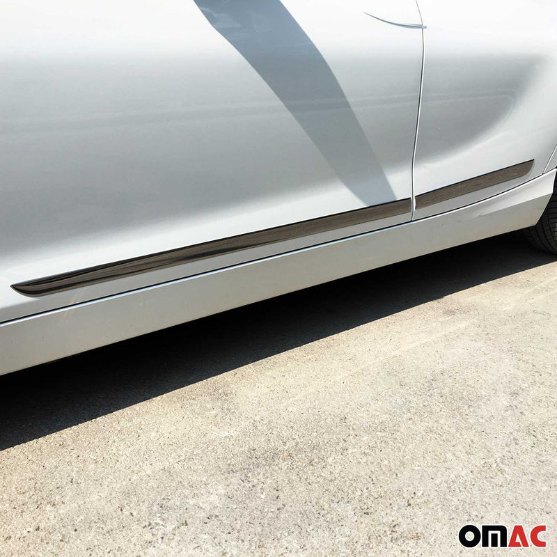 Türschutzleiste Seitentürleiste für Mercedes C Klasse 2007-2015 Chrom Dunkel 4x