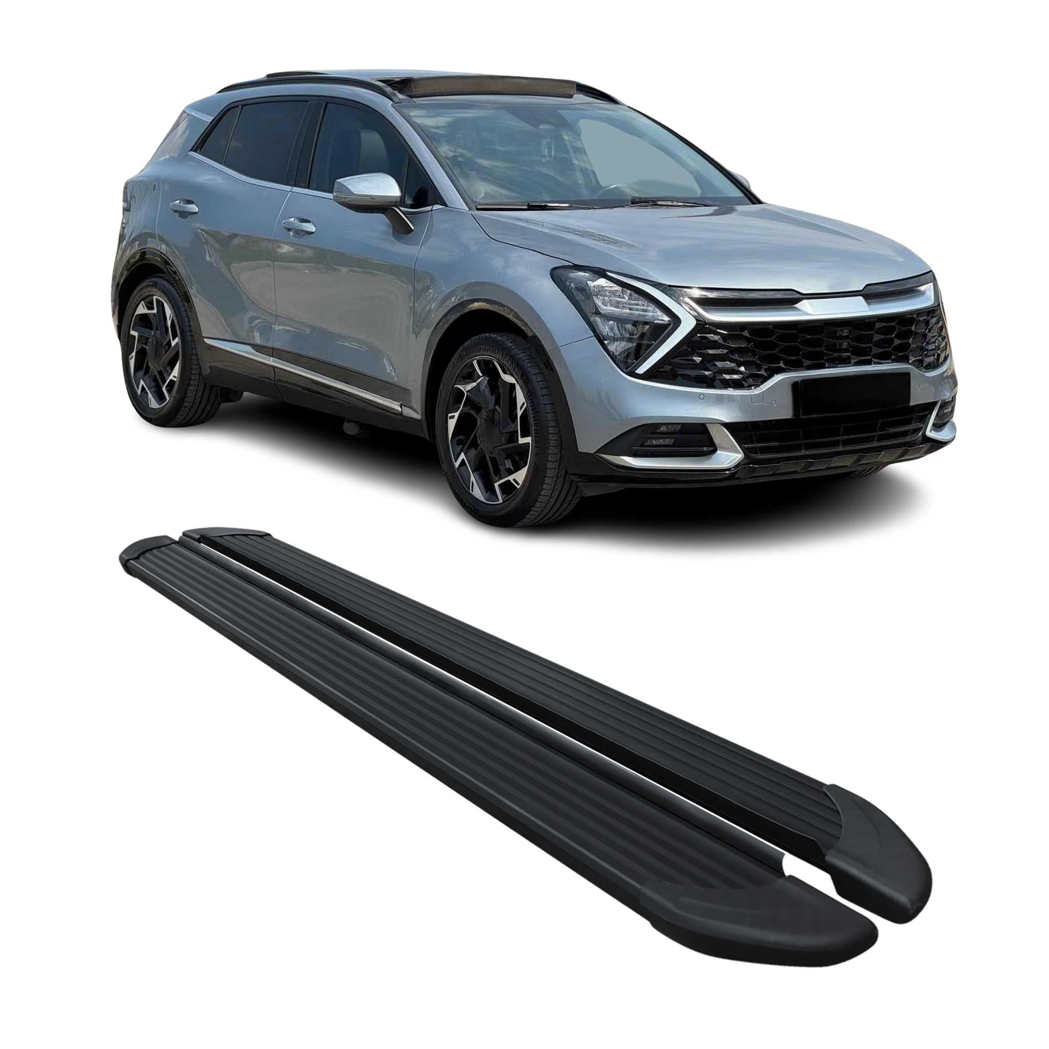 Seitenschweller Trittbretter Schweller für Kia Stonic 2017-2026 Alu Schwarz