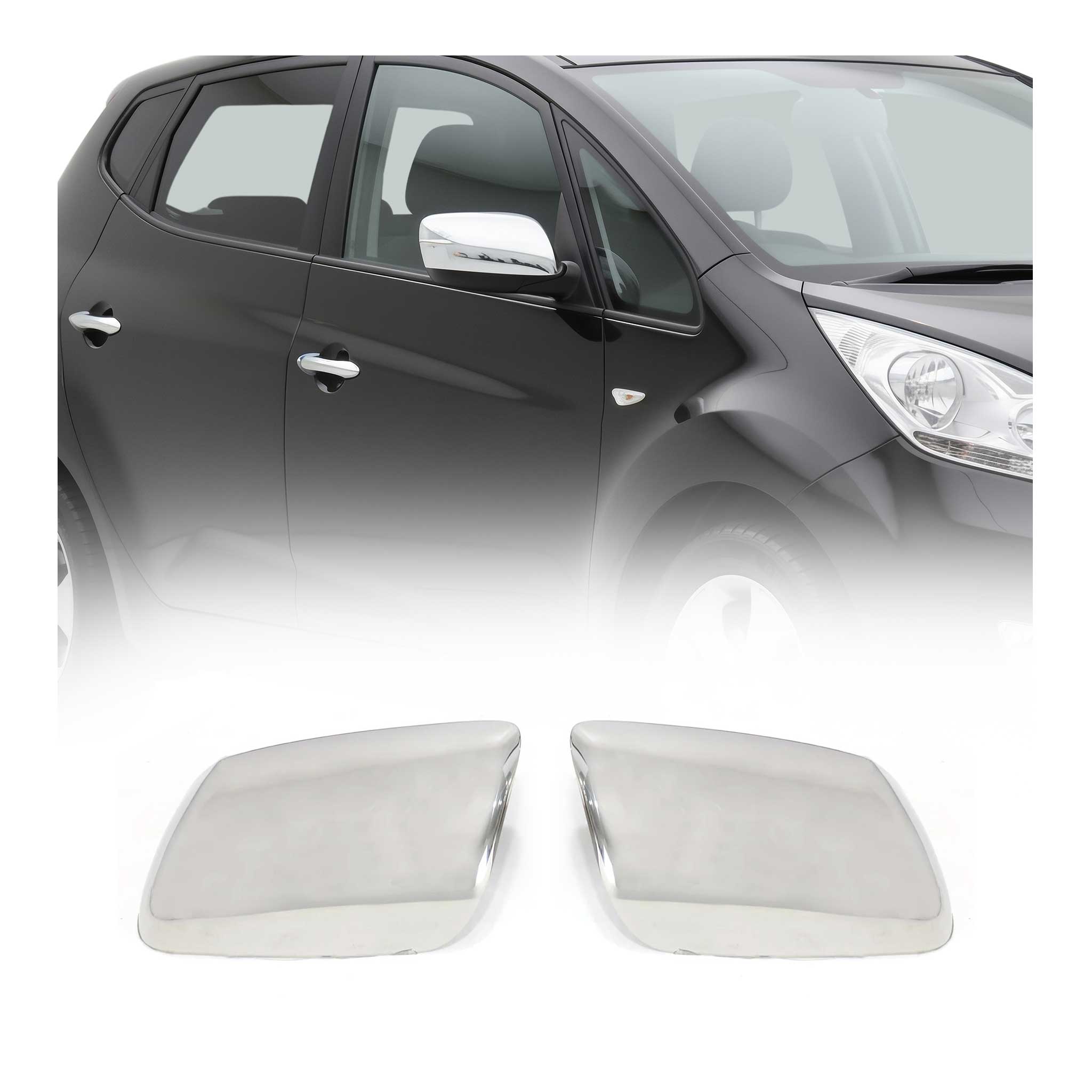 Spiegelkappen Spiegelabdeckung für Kia Venga 2010-2019 Edelstahl Chrom 2tlg