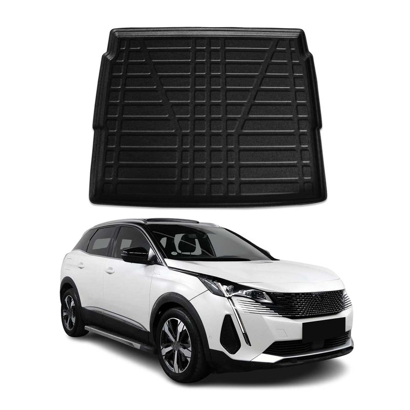 Kofferraumwanne Laderaumwanne für Peugeot 3008 2016-2024 Obere Gummi TPE Schwarz