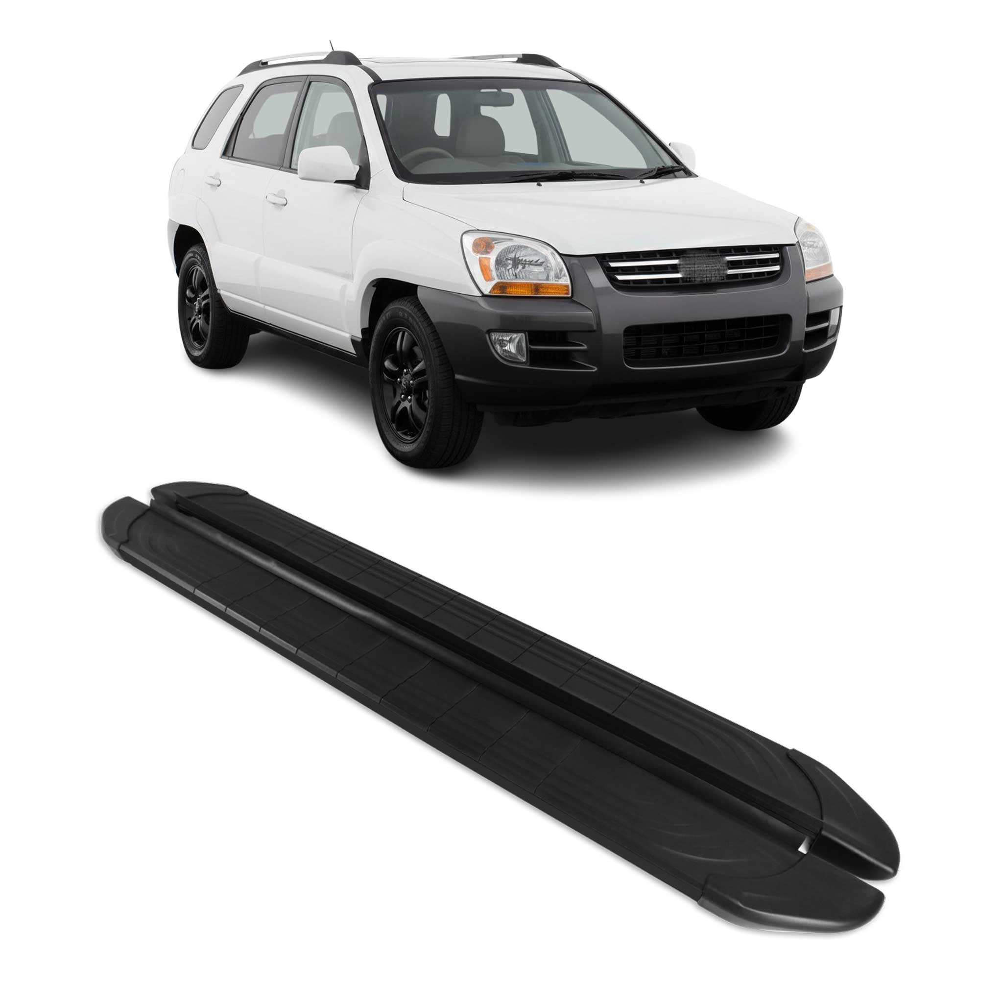 Trittbretter Seitenschweller für Kia Sportage 2004-2010 Aluminium Schwarz 2tlg