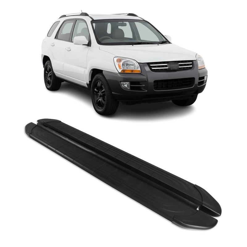 Trittbretter Seitenschweller für Kia Sportage 2004-2010 Aluminium Schwarz 2tlg