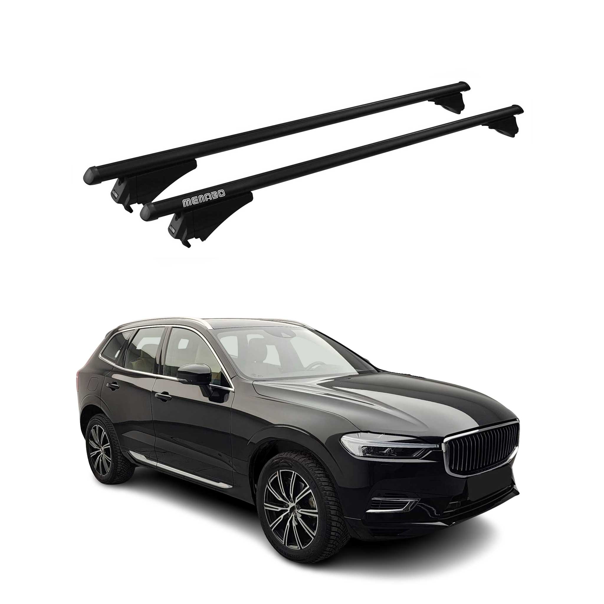 Menabo Dachträger Grundtäger für Volvo XC60 mk2 2018-2026 75kg Alu Schwarz 2tlg