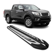 Trittbretter Schweller für Nissan Navara D23 2015-23 Double Cab Alu Schwarz Grau