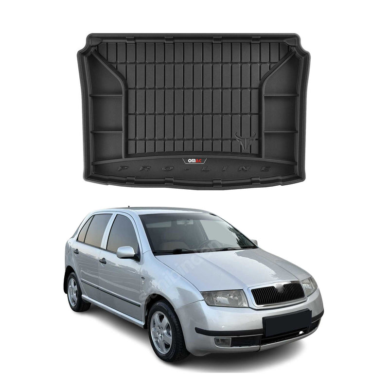 OMAC Gummi Kofferraumwanne für Skoda Fabia 1999-2007 TPE Laderaumwanne Schwarz