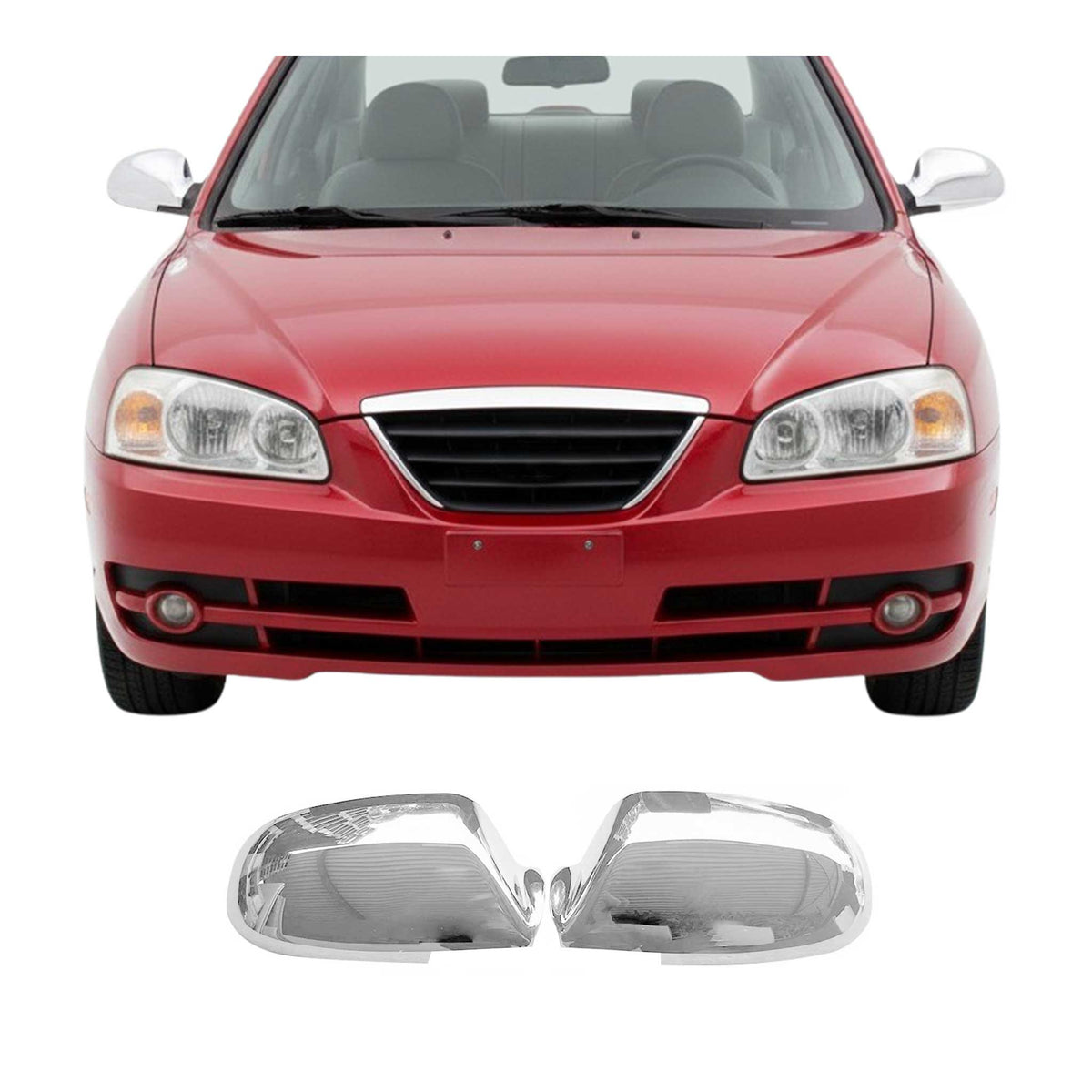 Spiegelkappen Spiegelabdeckung für Hyundai Elantra 2000-2006 Chrom ABS Silber