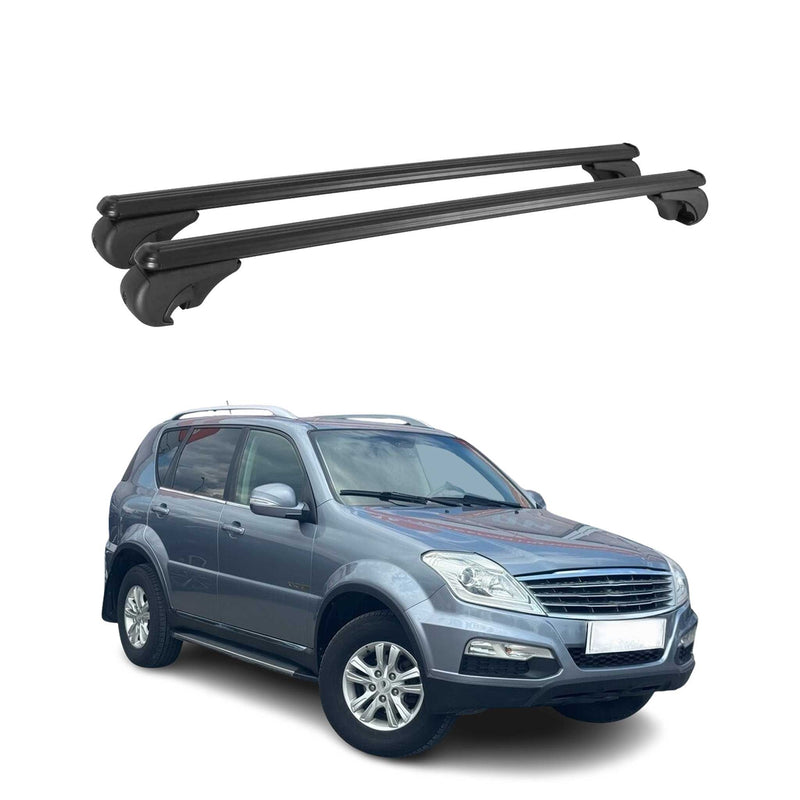 Dachträger für Ssangyong Rexton 2012-2025 Gepäckträger Grundträger Alu Schwarz