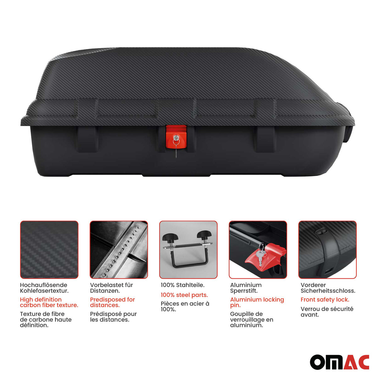 Dachbox Dachkoffer Gepäckbox 270 Liter Carbonlook Abschließbar Autobox