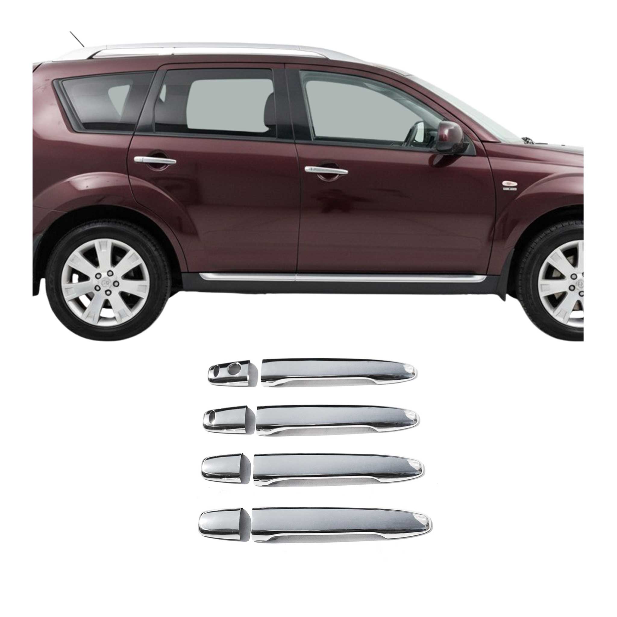 Chrom Türgriff Blende für Mitsubishi Lancer 2007-2017 4Tür Edelstahl 8tlg