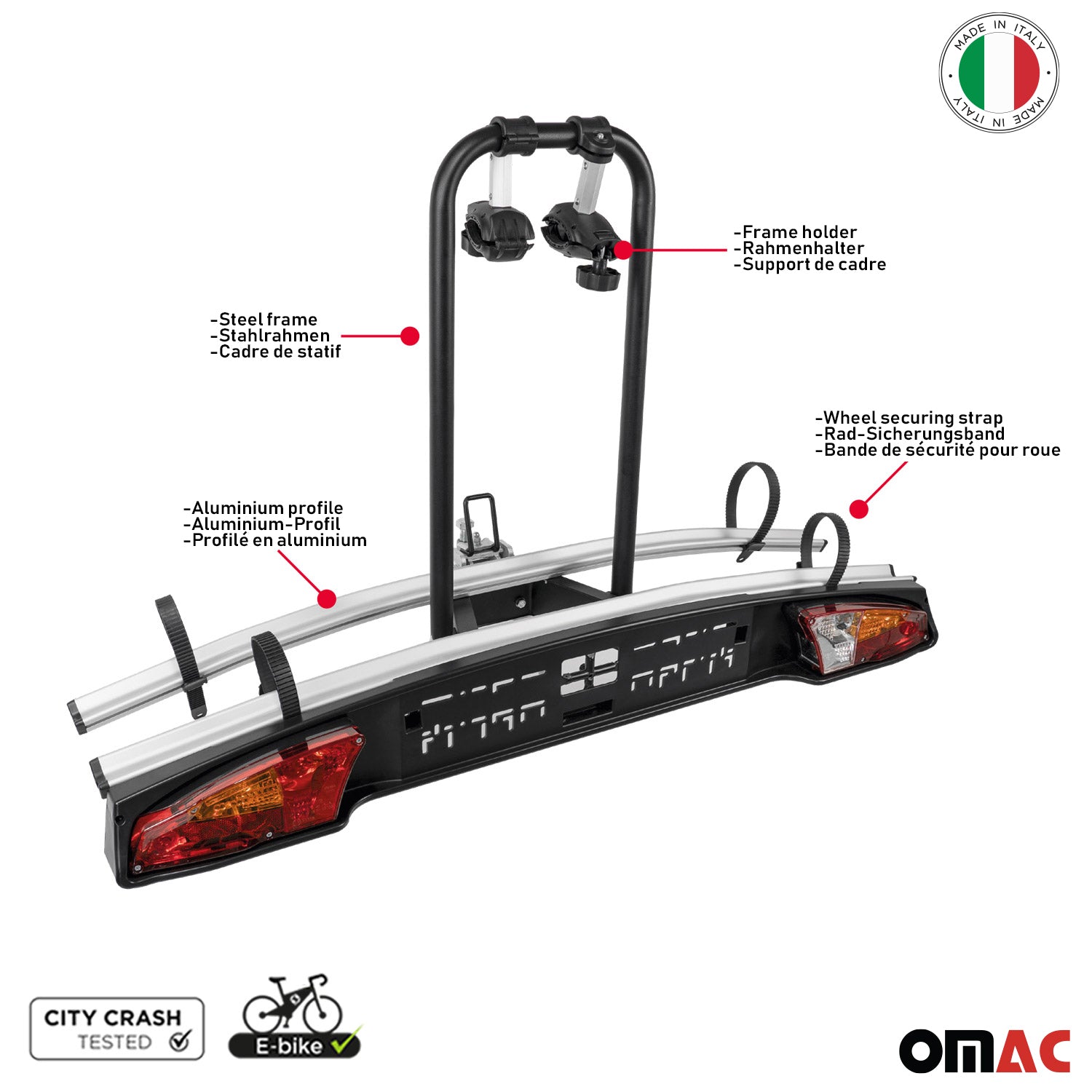 Menabo Fahrradträger Merak Q Anhängerkupplung Heckträger für 2 Fahrräder