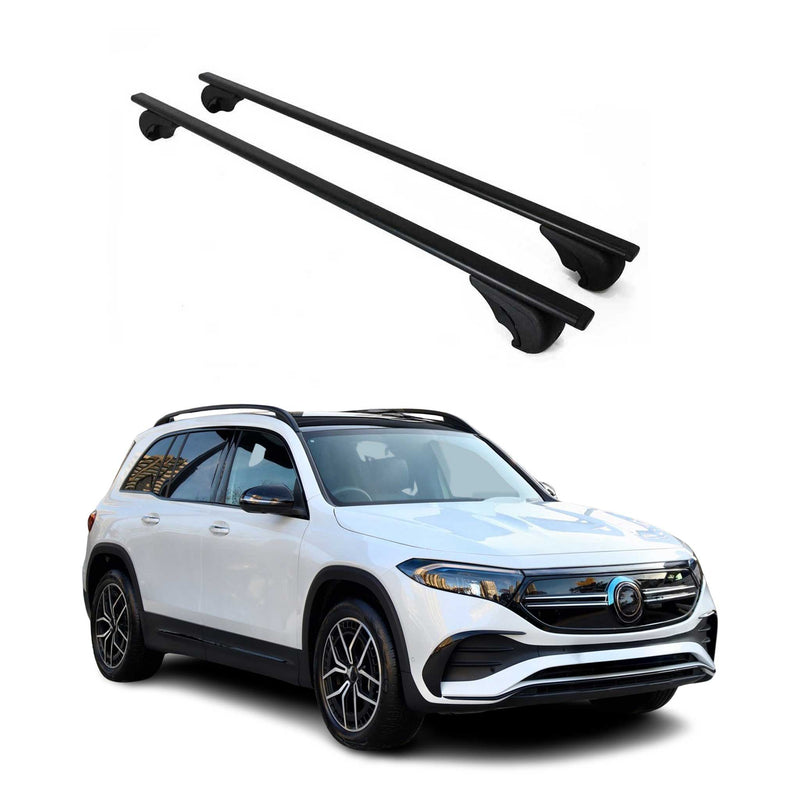 Dachträger Grundtäger für Mercedes EQB X243 2021-2025 75kg Metall Schwarz 2 tlg
