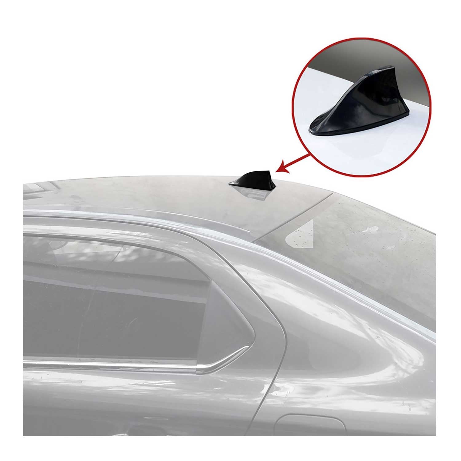AM/FM Dachantenne Autoantenne Haifisch Shark Antenne Schwarz