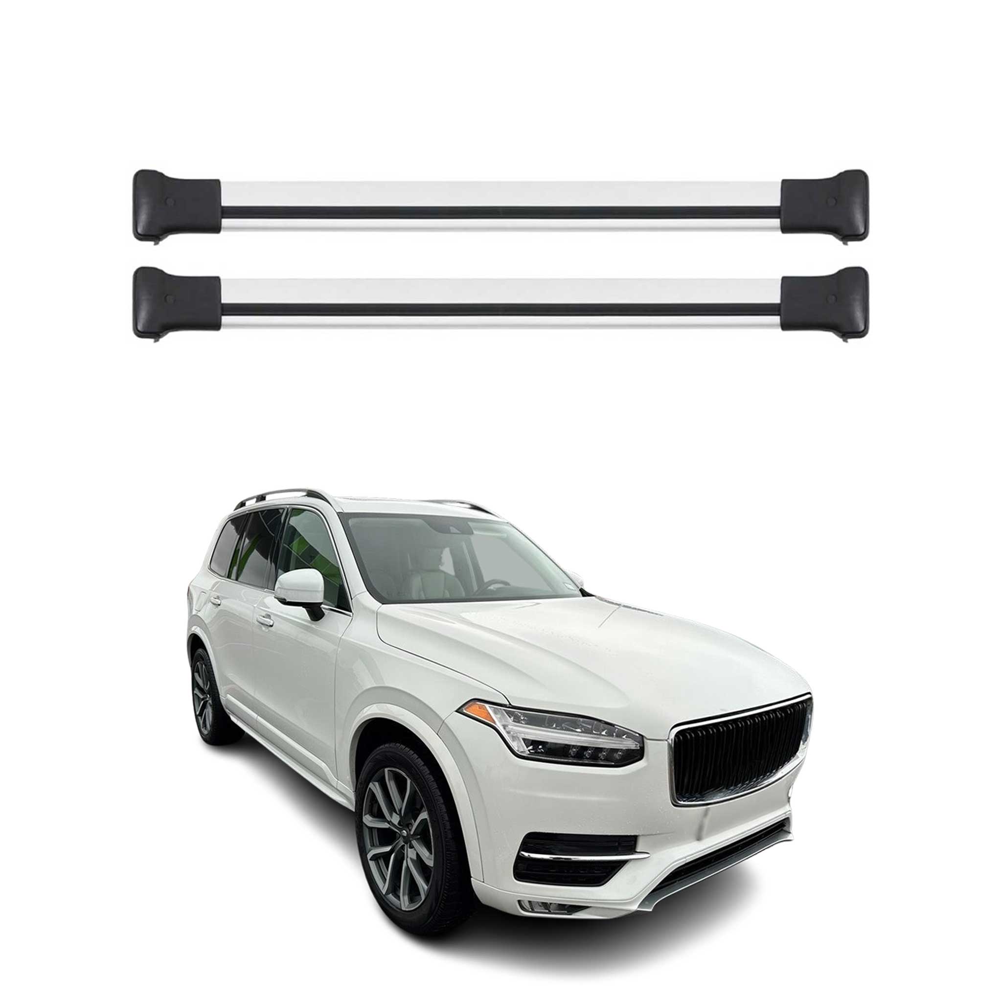 Dachträger Grundtäger für Volvo XC90 II 2015-2019 75kg Aluminium Silber 2 tlg