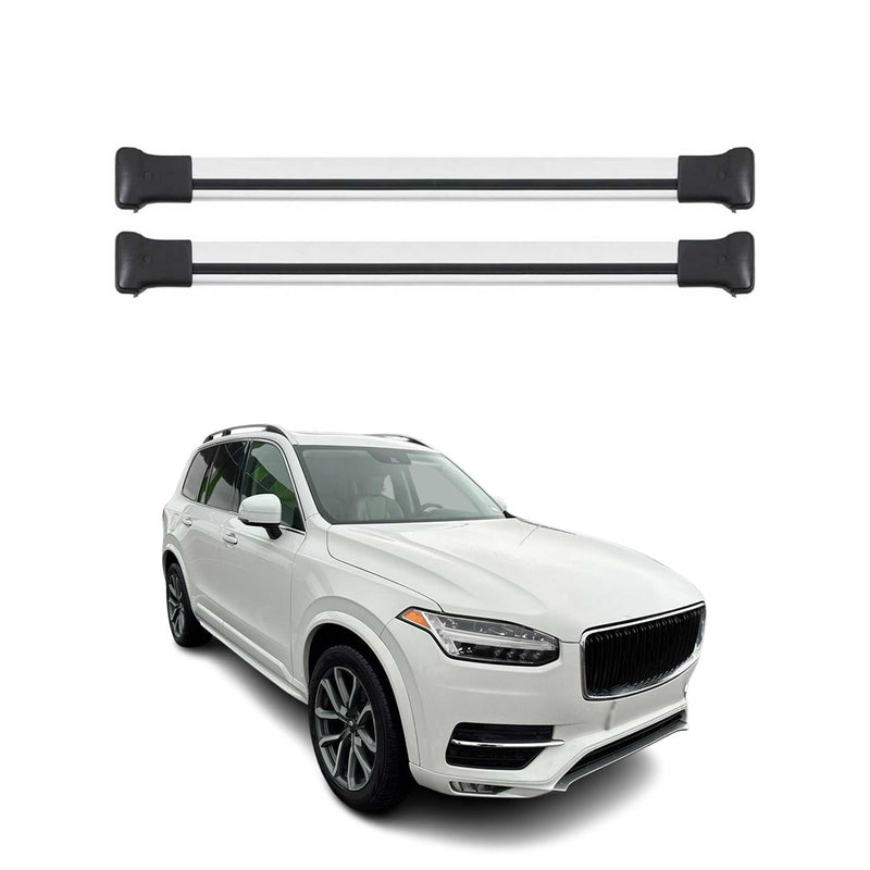 Dachträger Grundtäger für Volvo XC90 2015-2019 75kg Aluminium Silber 2 tlg