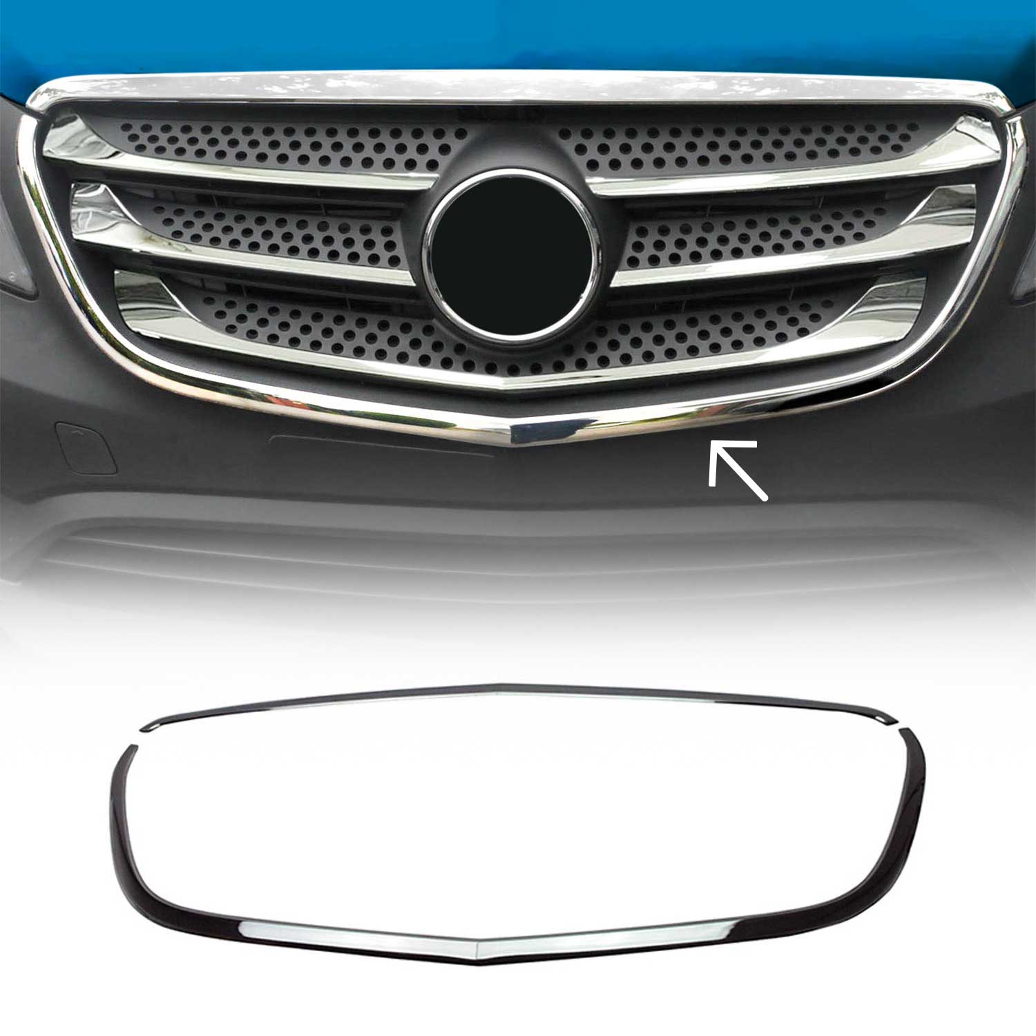 Kühlergrill Leisten Grillleisten für Mercedes Vito W447 2014-2019 2tlg Chrom