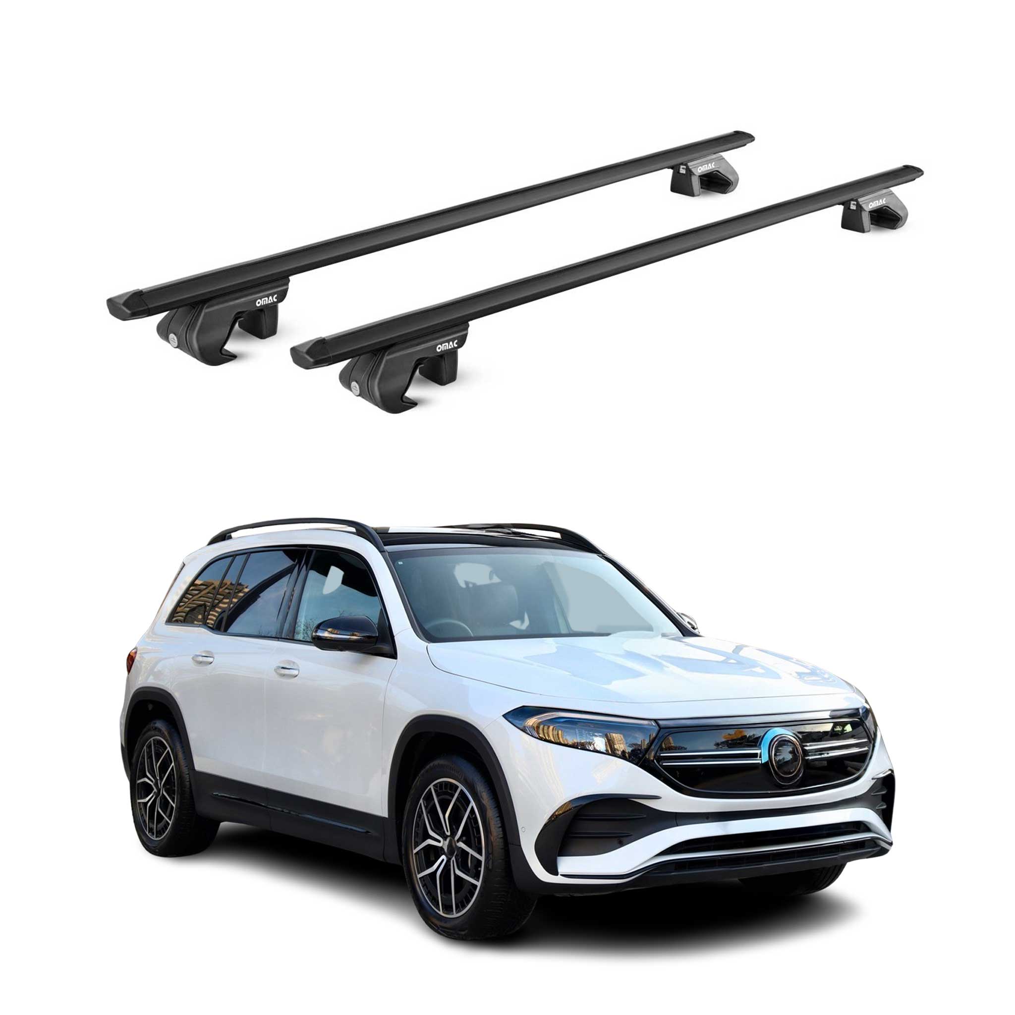 Dachträger Grundtäger für Mercedes EQB X243 2022-2026 90kg Alu Schwarz 2 tlg ABE