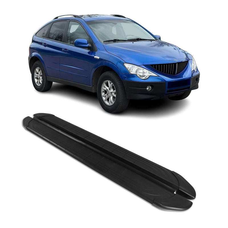 Trittbretter Seitenbretter für SsangYong Actyon Sport 2007-2018 Alu Schwarz