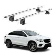 Alu Dachträger für Mercedes GLE Coupè C292 2015-2019 TÜV T-Nut 75 kg 2tlg Silber