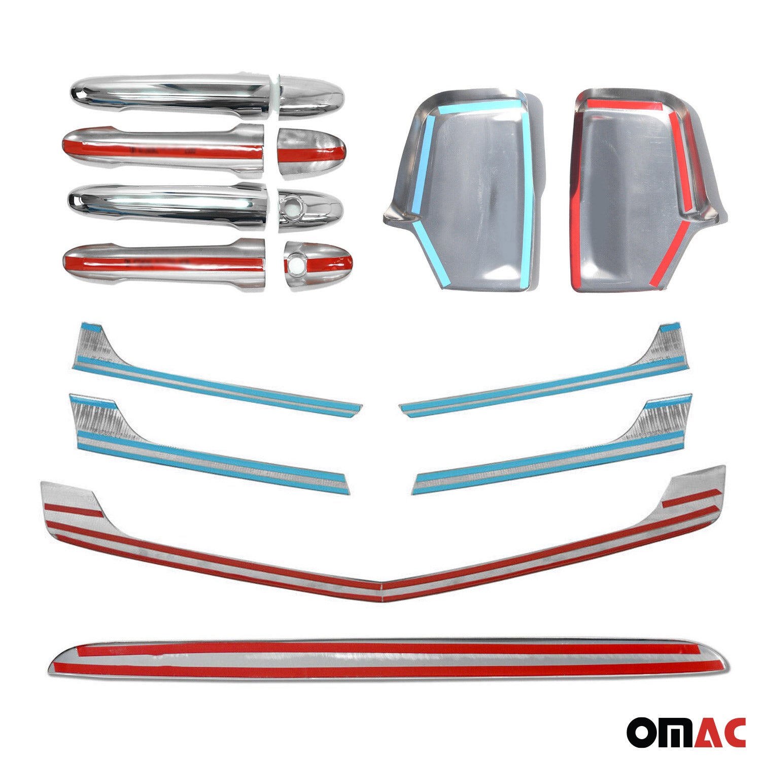 Chrom Spiegelkappen Heckleiste Türgriff Grill für Mercedes Sprinter W906 2013-18