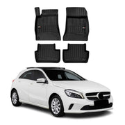 OMAC Gummi Fußmatten für Mercedes A Klasse W176 2012-2018 Premium TPE Schwarz 4x