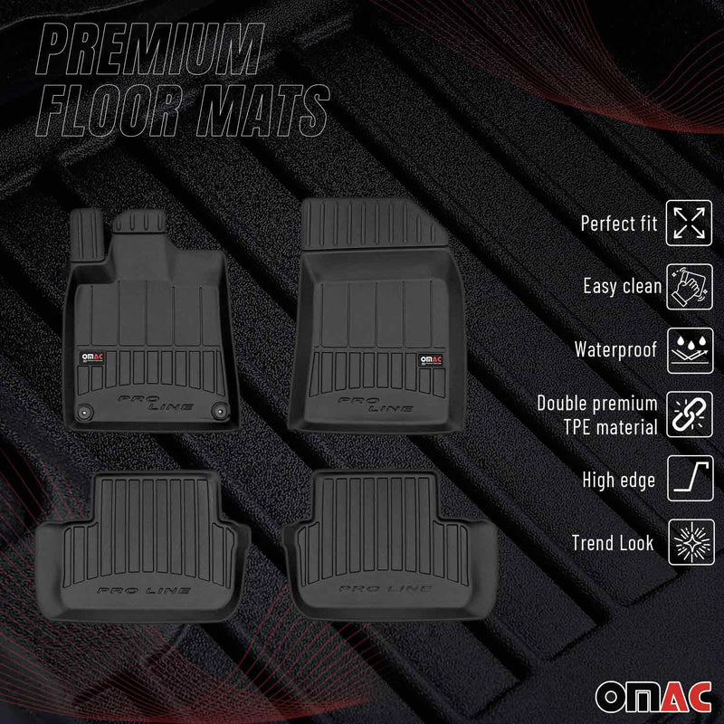 OMAC Gummi Fußmatten für Citroen C5 2001-2008 Premium TPE Automatten Schwarz 4x
