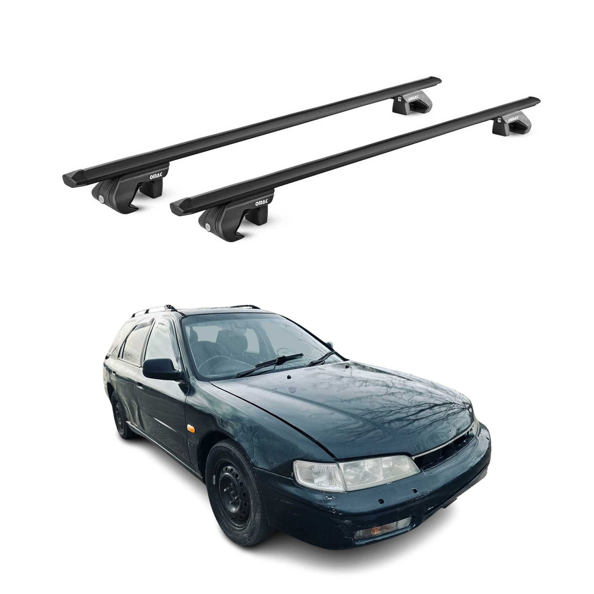 Dachträger Grundtäger für Honda Accord Kombi CE 1994-1997 90kg Alu Schwarz ABE