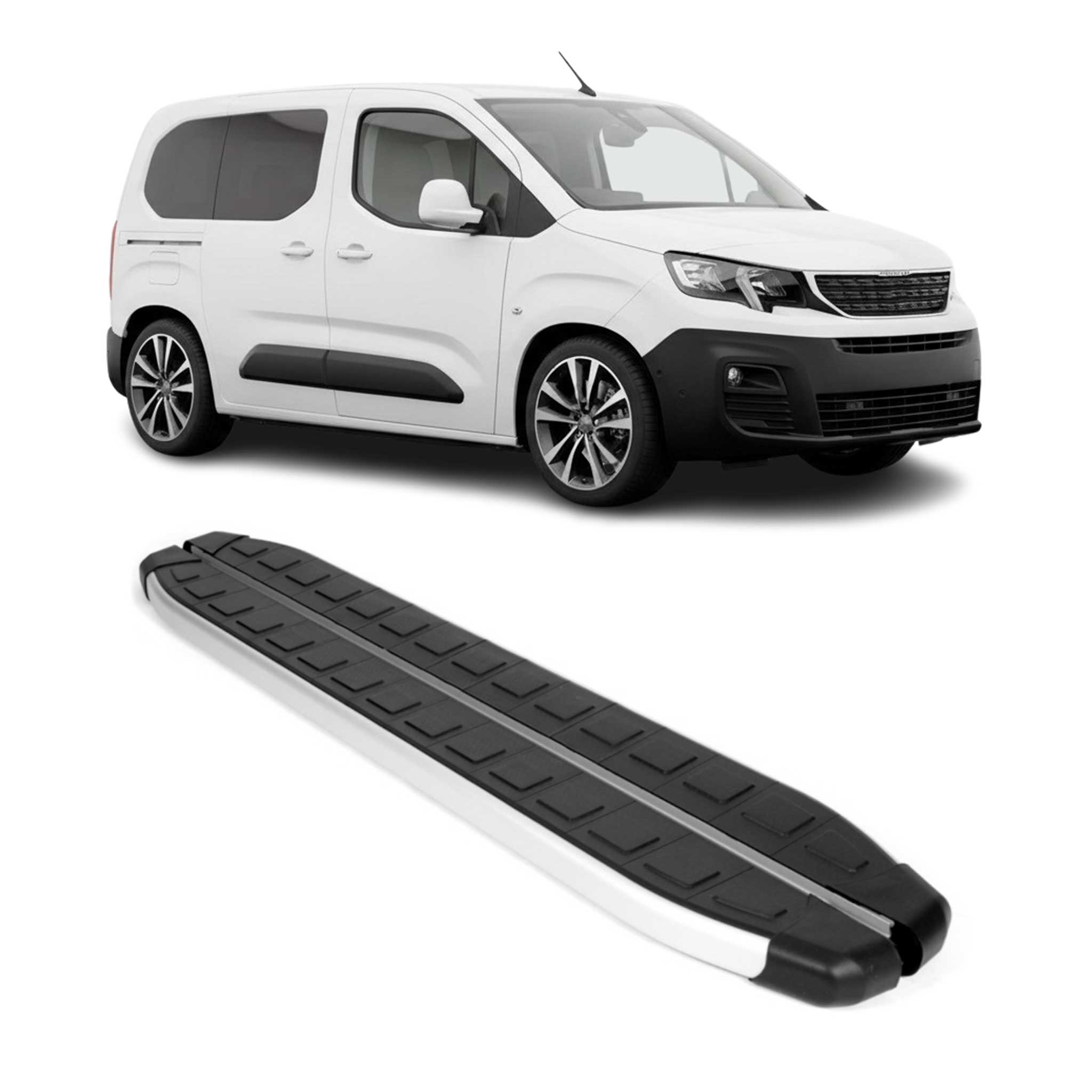 Seitenbretter Trittbretter für Peugeot Partner 2018-2026 Kombi L1 Kurzer Schwarz