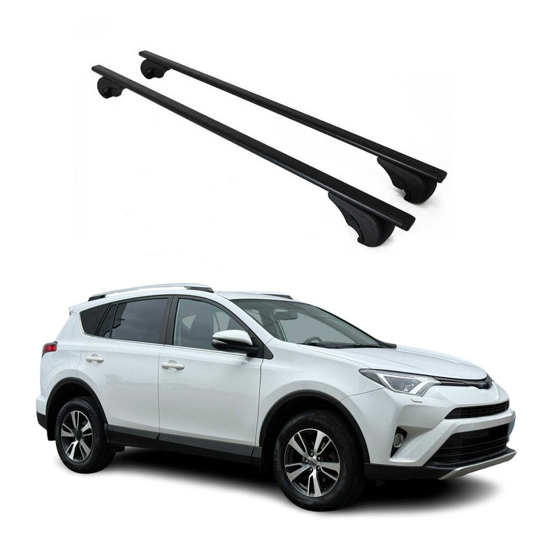 Dachträger Grundtäger für Toyota RAV4 XA40 2012-2015 75kg Metall Schwarz 2 tlg